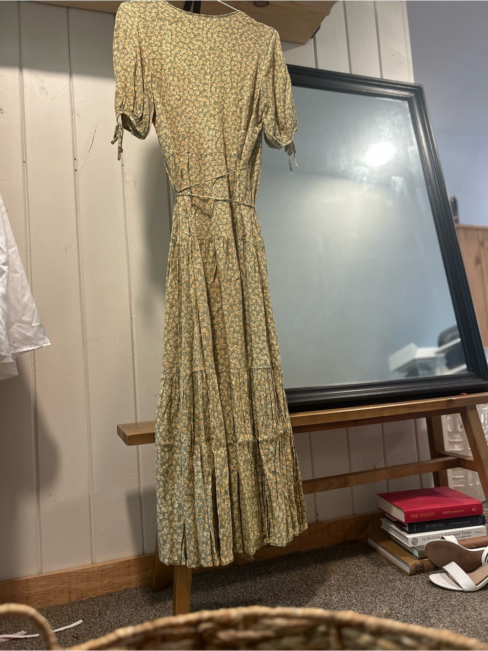 Christy Dawn Green Floral Wrap Maxi Dress - Deadstock / Limited Edition - Picture 6 of 10